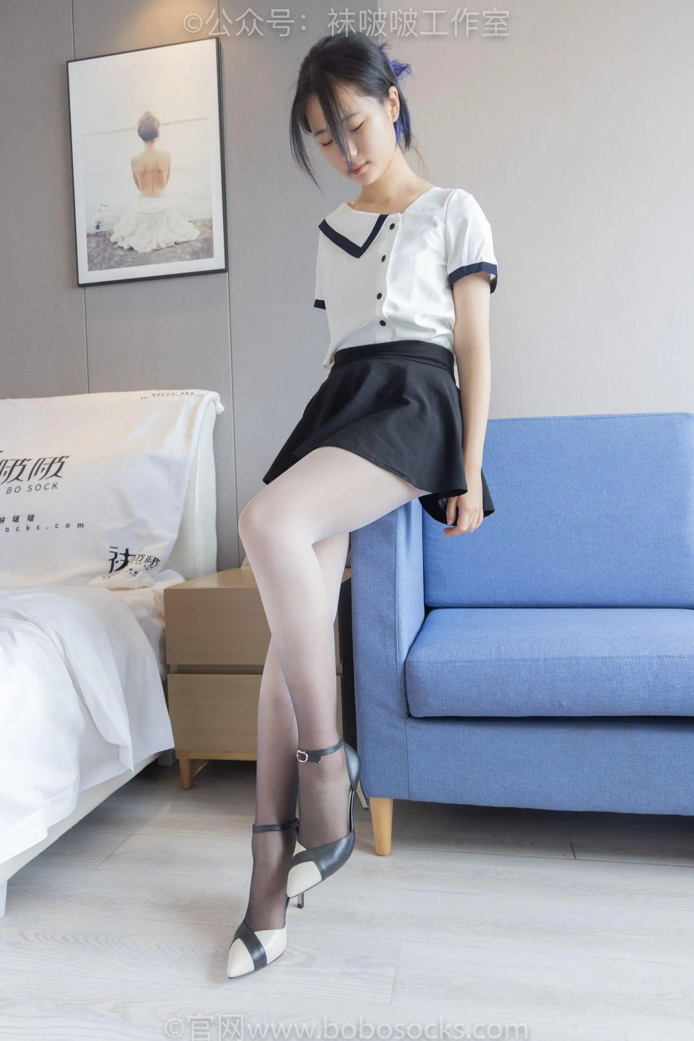 [BoBoSocks袜啵啵]NO.089 小淳-高跟鞋、黑白渐变丝袜 [140P]插图3
